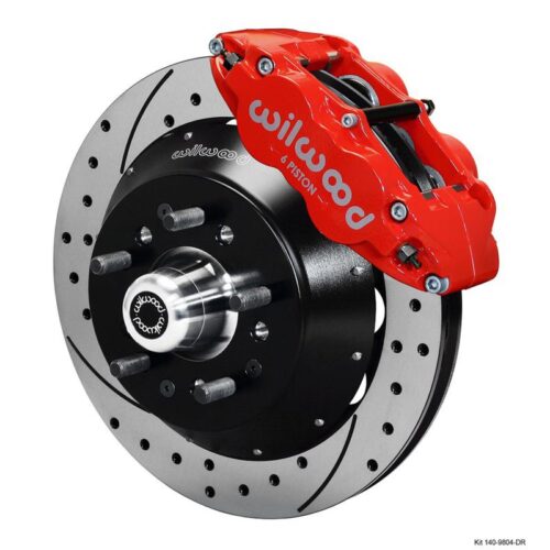 WILWOOD FNSL6R Front Hub Kit,14.00, Drill, Red 67-69 Camaro, 64-72 Nova, Chevel”