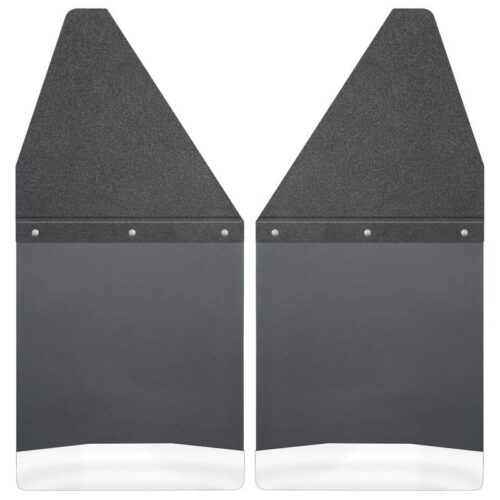 HUSKY Kick Back Mud Flaps 12 Wide – Black Top and Stainless Steel Weight 1988-1