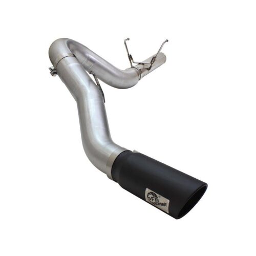 aFe ATLAS 5in DPF-Back Aluminized Steel Exhaust System w/Black Tip – 49-02051-1B