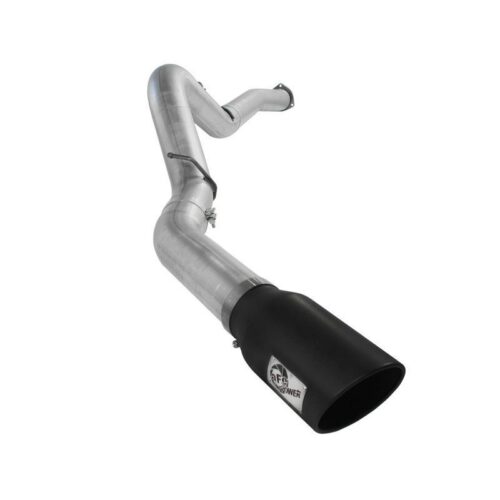 aFe ATLAS 5in DPF-Back Aluminized Steel Exhaust System w/Black Tip GM Diesel Tru – 49-04040-B