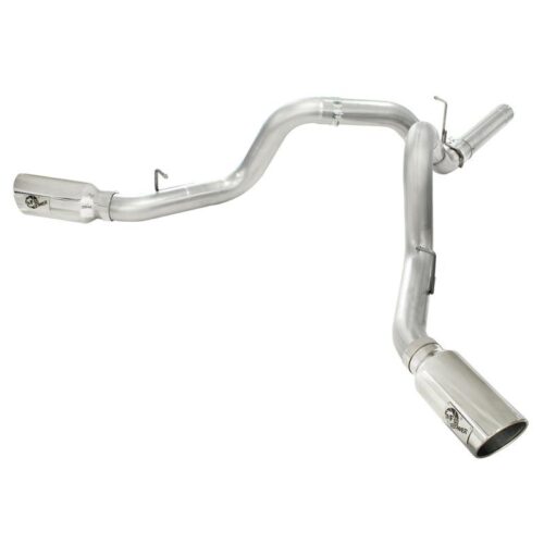 aFe ATLAS 4in Aluminized Steel DPF-Back Exhaust System w/Polished Tip GM Diesel – 49-04043-P