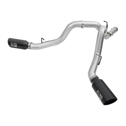 aFe ATLAS 4in Aluminized Steel DPF-Back Exhaust System w/Black Tip GM Diesel Tru – 49-04080-B