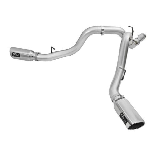 aFe ATLAS 4in Aluminized Steel DPF-Back Exhaust System w/Polished Tip GM Diesel – 49-04080-P