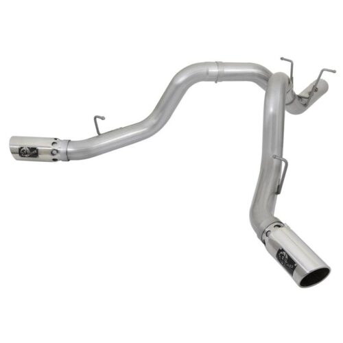 aFe ATLAS 4in Aluminized Steel DPF-Back Exhaust System w/Dual Rear Exit Polished