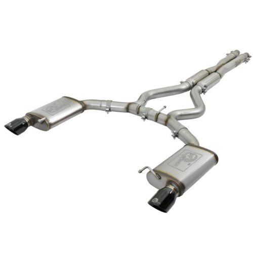 aFe MACH Force-Xp Cat-Back Exhaust System w/ Resonator – Black Tip Mustang 15-17