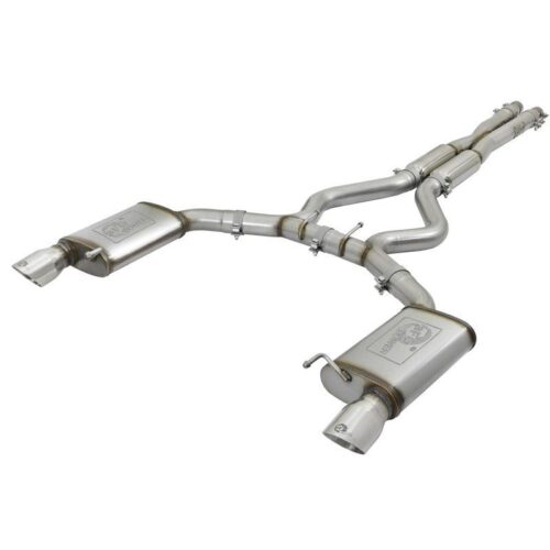 aFe MACH Force-Xp Cat-Back Exhaust System w/ Resonator – Polished Tip Mustang 15