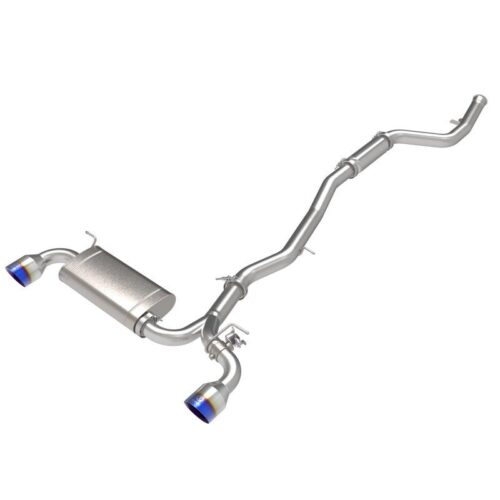 aFe Takeda 3 IN to 2-1/2 IN 304 Stainless Steel Cat-Back Exhaust System w/ Blue – 49-36050-L