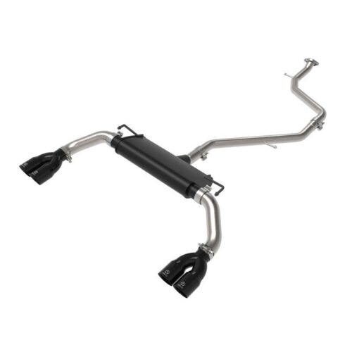 aFe Takeda 2 IN to 2-1/2 IN 304 Stainless Steel Cat-Back Exhaust w/ Black Tip Le