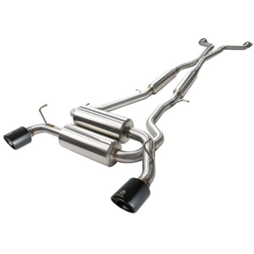 aFe Takeda 2-1/2 IN 304 Stainless Steel Cat-Back Exhaust System w/ Black Tips In – 49-36103-B