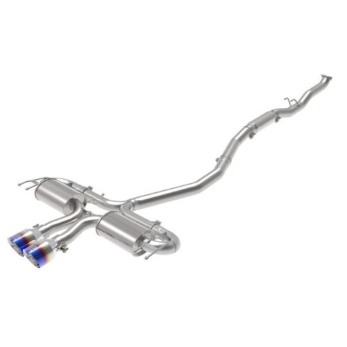 aFe Takeda 3 IN 304 Stainless Steel Cat-Back Exhaust System w/ Blue Flame Tips H