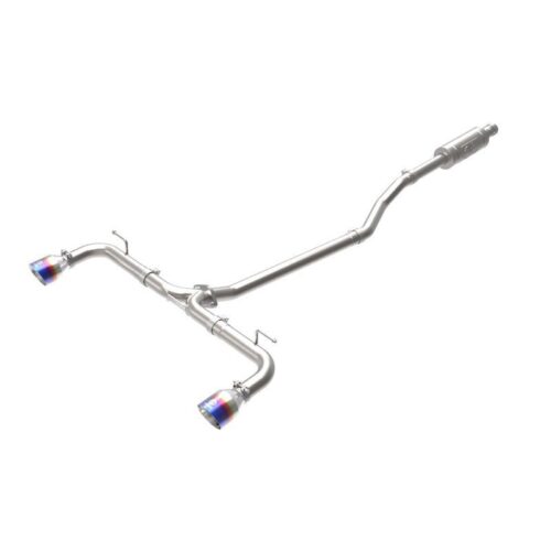 aFe Takeda 2-1/2 IN 304 Stainless Steel Cat-Back Exhaust System w/ Blue Flame Ti – 49-37015-L