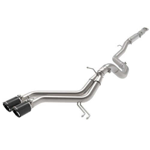 aFe Takeda 2-1/2 IN to 3 IN 304 Stainless Steel Cat-Back Exhaust w/ Carbon Fiber – 49-37018-C