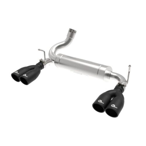 aFe Vulcan Series 2-1/2 IN 304 Stainless Steel Axle-Back Exhaust System Black Je