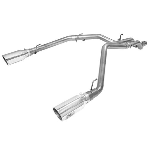 aFe Large Bore-HD 3in 409 Stainless Steel DPF-Back Exhaust System w/Polished Tip – 49-42044-P