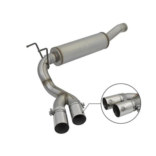 aFe Rebel Series 3-1/2in Stainless Steel Cat-Back Exhaust System w/Polish Tip