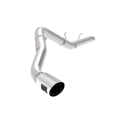 aFe Large Bore-HD 5 IN 409 Stainless Steel DPF-Back Exhaust System w/Polished Ti – 49-42075-P