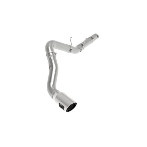 aFe Large Bore-HD 5 IN 409 Stainless Steel DPF-Back Exhaust System w/Polished Ti – 49-42078-P