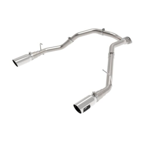 aFe Large Bore-HD 3 IN 409 Stainless Steel DPF-Back Exhaust System w/Polished Ti – 49-42080-P