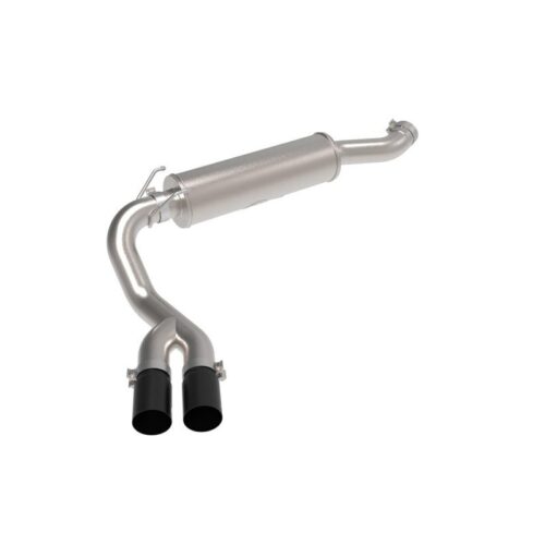 aFe Rebel Series 3-1/2 IN Stainless Steel Cat-Back Exhaust System w/Black Tip RA