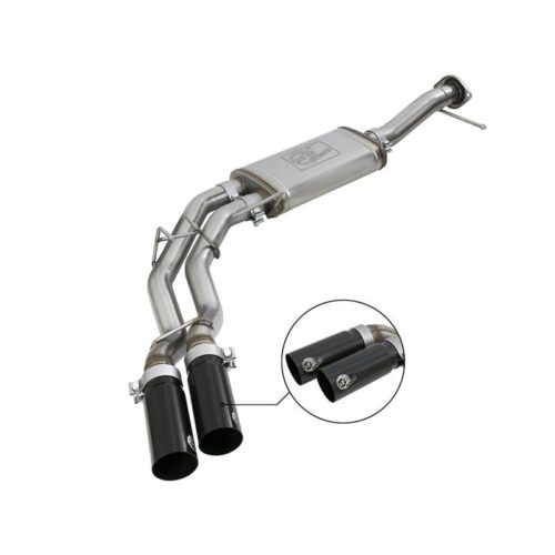 aFe Rebel Series 3in to 2-1/2in Stainless Steel Cat-Back Exhaust System w/Black – 49-43078-B