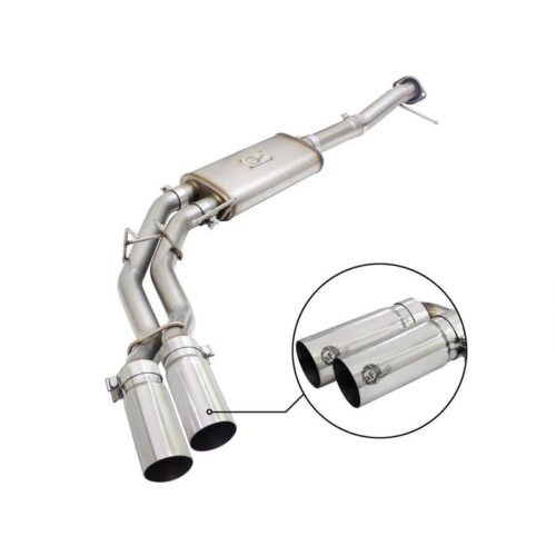 aFe Rebel Series 3in to 2-1/2in 409 Stainless Steel Cat-Back Exhaust w/Polished – 49-43080-P