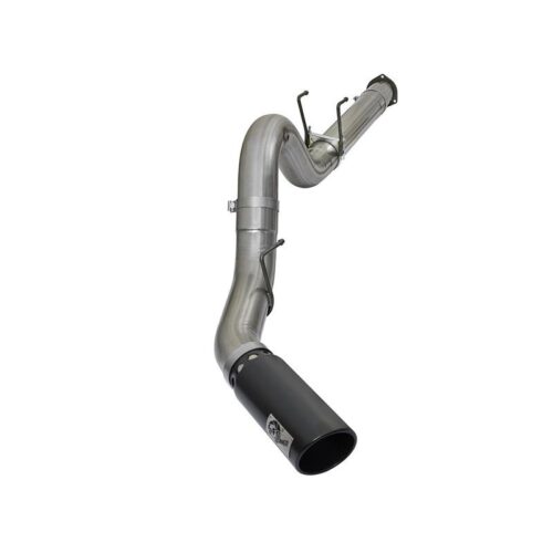 aFe Large Bore-HD 5in 409 Stainless Steel DPF-Back Exhaust System w/Black Tip Fo – 49-43090-B