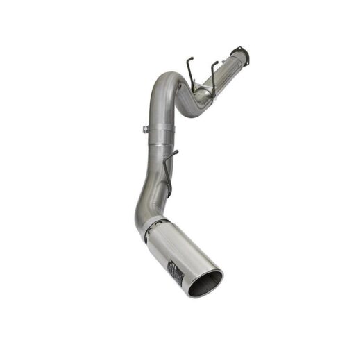 aFe Large Bore-HD 5in 409 Stainless Steel DPF-Back Exhaust System w/Polished Tip – 49-43090-P