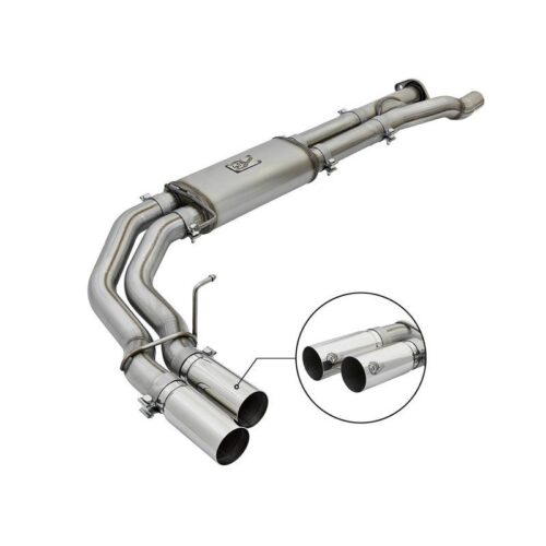 aFe Rebel Series 3in Cat-Back Exhaust System w/ Dual Mid-Side Exit – Polished Fo