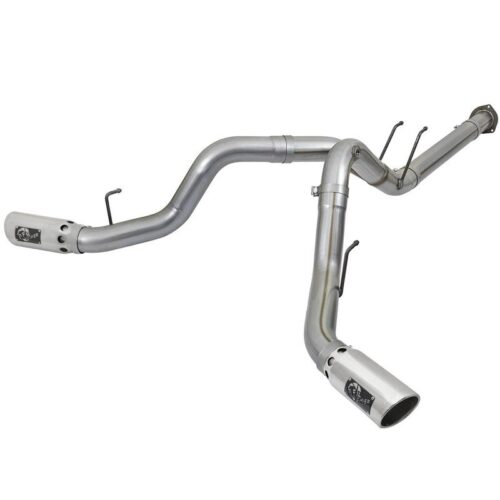 aFe Large Bore-HD 4in 409 Stainless Steel DPF-Back Exhaust System w/Polished Tip – 49-43092-P