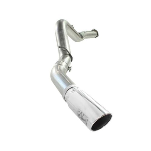 aFe Large Bore-HD 5in 409 Stainless Steel DPF-Back Exhaust System w/Polished Tip – 49-44040-P