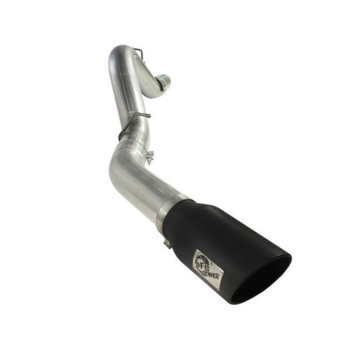 aFe Large Bore-HD 5in 409 Stainless Steel DPF-Back Exhaust System w/Black Tip GM – 49-44041-B