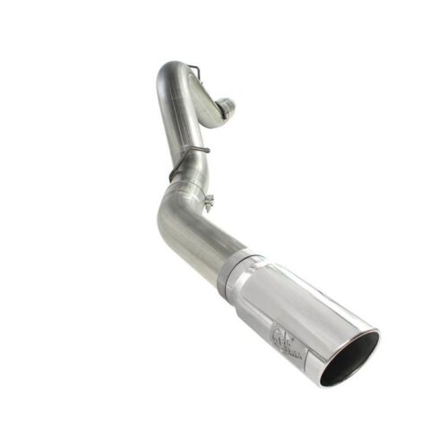 aFe Large Bore-HD 5in 409 Stainless Steel DPF-Back Exhaust System w/Polished Tip – 49-44041-P