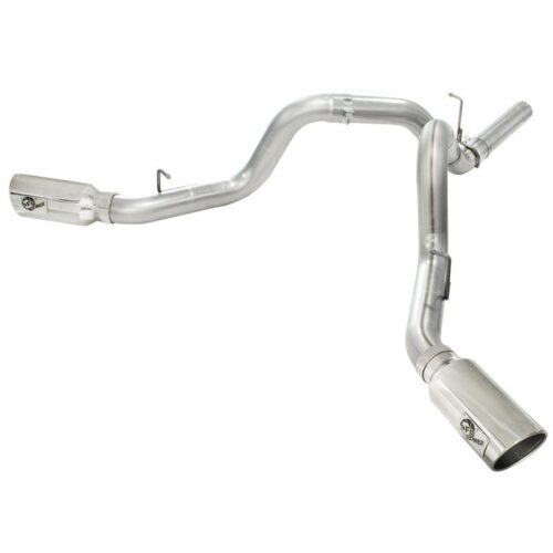 aFe Large Bore-HD 4in 409 Stainless Steel DPF-Back Exhaust System w/Polished Tip – 49-44043-P