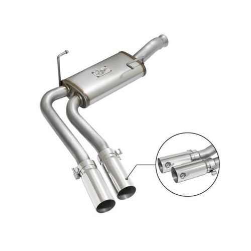 aFe Rebel Series 3in to 2-1/2in 409 Stainless Steel Cat-Back Exhaust w/Polished – 49-44070-P