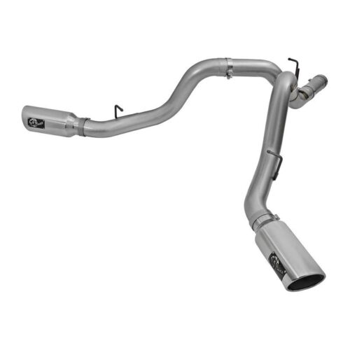 aFe Large Bore-HD 4in 409 Stainless Steel DPF-Back Exhaust System w/Polished Tip – 49-44080-P