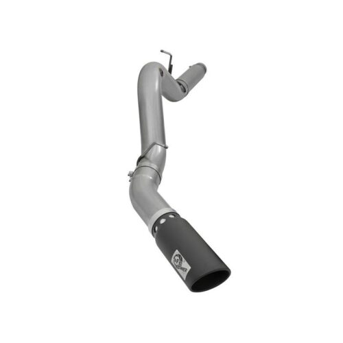 aFe Large Bore-HD 5in 409 Stainless Steel DPF-Back Exhaust System w/Black Tip GM – 49-44081-B