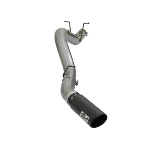 aFe Large Bore-HD 4in 409 Stainless Steel DPF-Back Exhaust System w/Black Tip – 49-44085-B