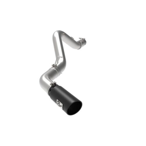 aFe Large Bore-HD 5 IN 409 Stainless Steel DPF-Back Exhaust System w/Black Tip G