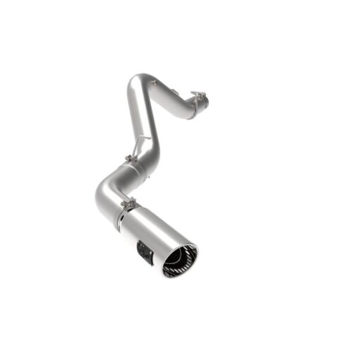 aFe Large Bore-HD 5 IN 409 Stainless Steel DPF-Back Exhaust System w/Polished Ti – 49-44125-P