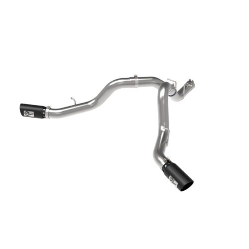 aFe Large Bore-HD 4 IN 409 Stainless Steel DPF-Back Exhaust System w/Black Tip G