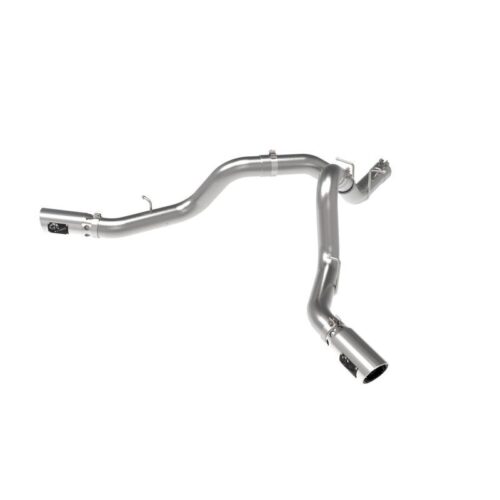 aFe Large Bore-HD 4 IN 409 Stainless Steel DPF-Back Exhaust System w/Polished Ti – 49-44126-P