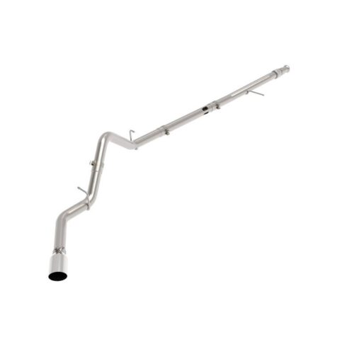 aFe Large Bore-HD 3 IN 409 Stainless Steel DPF-Back Exhaust System w/Polished Ti – 49-44128-P