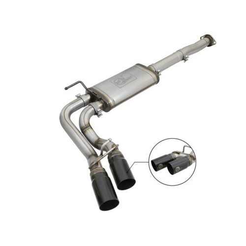 aFe Rebel Series Cat-Back Exhaust System w/ Dual Mid-Side Exit Black Tips Toyota