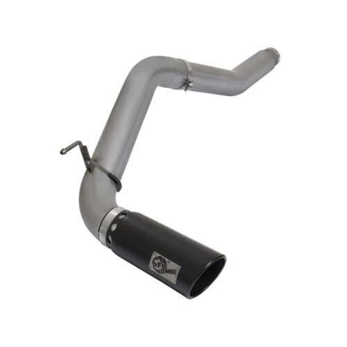 aFe LARGE BORE HD 5in DPF-Back Stainless Steel Exhaust System w/Black Tip Nissan