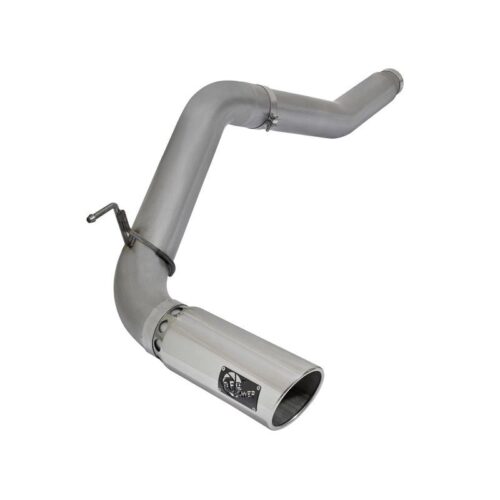 aFe LARGE BORE HD 5in DPF-Back Stainless Steel Exhaust System w/Polished Tip Nis