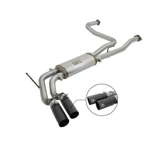 aFe Rebel Series 3in Stainless Steel Cat-Back Exhaust System w/Black Tips