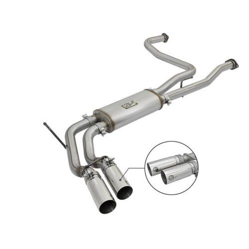 aFe Rebel Series 3in Stainless Steel Cat-Back Exhaust System w/Polished Tip