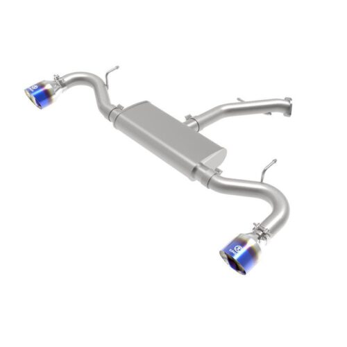 aFe Takeda 2-1/2 IN 409 Stainless Steel Axle-Back Exhaust w/ Blue Flame Tips Hyu