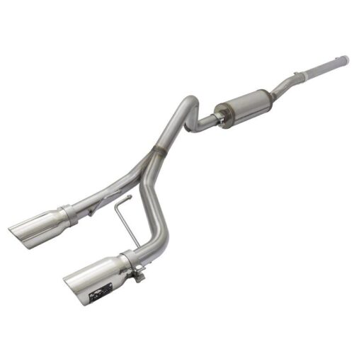 aFe Rebel Series 2-1/2in 409 Stainless Steel Cat-Back Exhaust System w/Polished