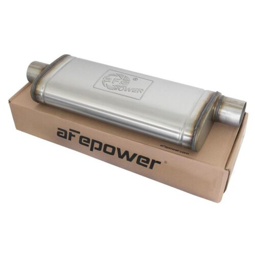 aFe MACH Force-Xp 409 Stainless Steel Muffler 3 Center Inlet /3″ Offset Outlet,” – 49M00017